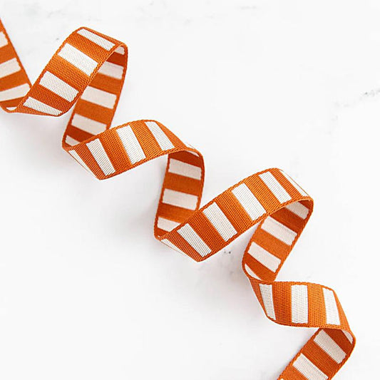 Camel/Off-White Stripe 1" Webbing