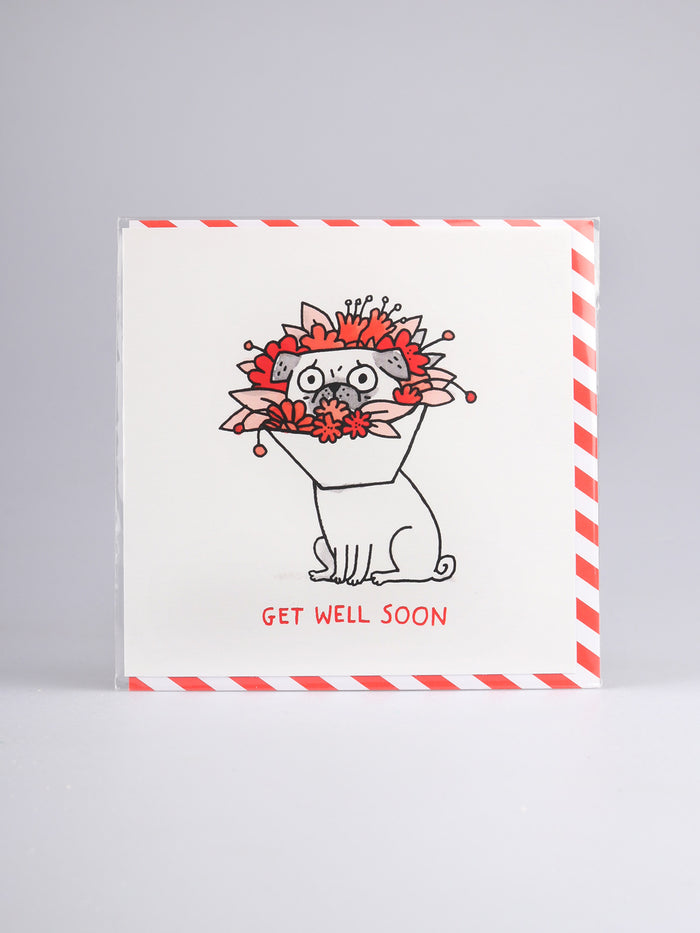 Card - Get Well Soon Pug | One Colour-Image 2