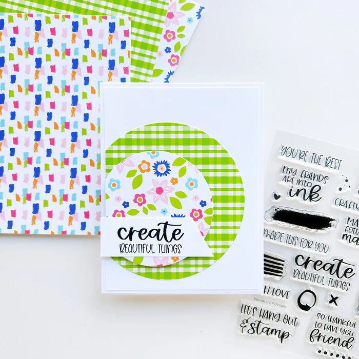Catherine Pooler - 6x6 Patterned Paper - Into Prints. Available at Embellish Away located in Bowmanville Ontario Canada. Example by brand ambassador.