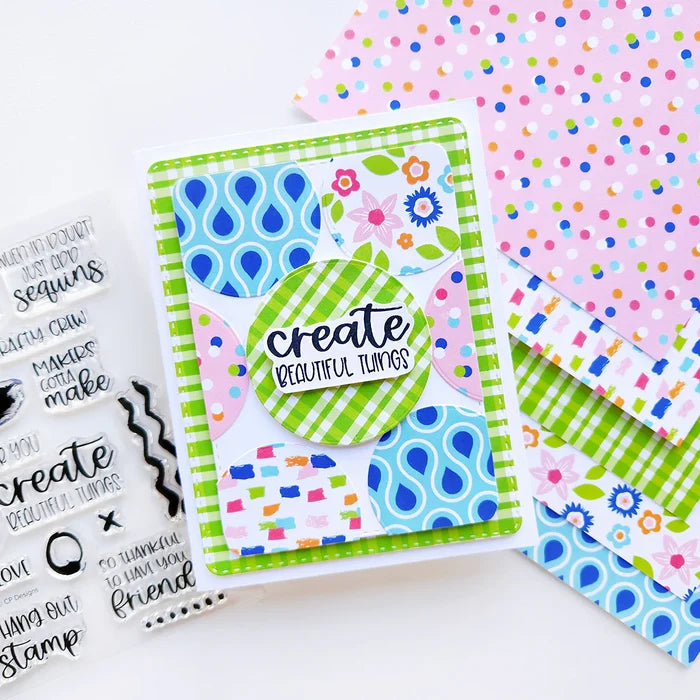 Catherine Pooler - 6x6 Patterned Paper - Into Prints. Available at Embellish Away located in Bowmanville Ontario Canada. Example by brand ambassador.