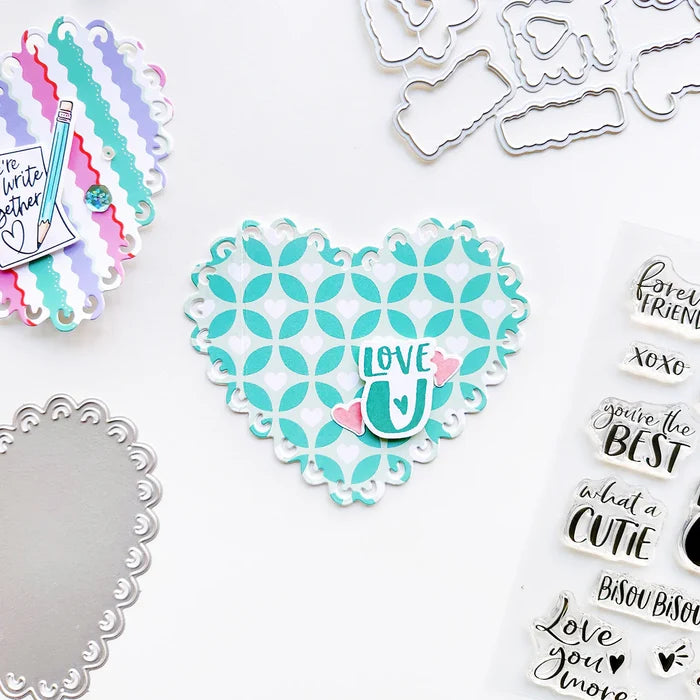 Catherine Pooler - Dies - Stack of Hearts. Available at Embellish Away located in Bowmanville Ontario Canada. Example by brand ambassador.
