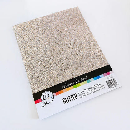 Catherine Pooler - 8.5" x 11" Glitter Cardstock - Assorted. Available at Embellish Away located in Bowmanville Ontario Canada