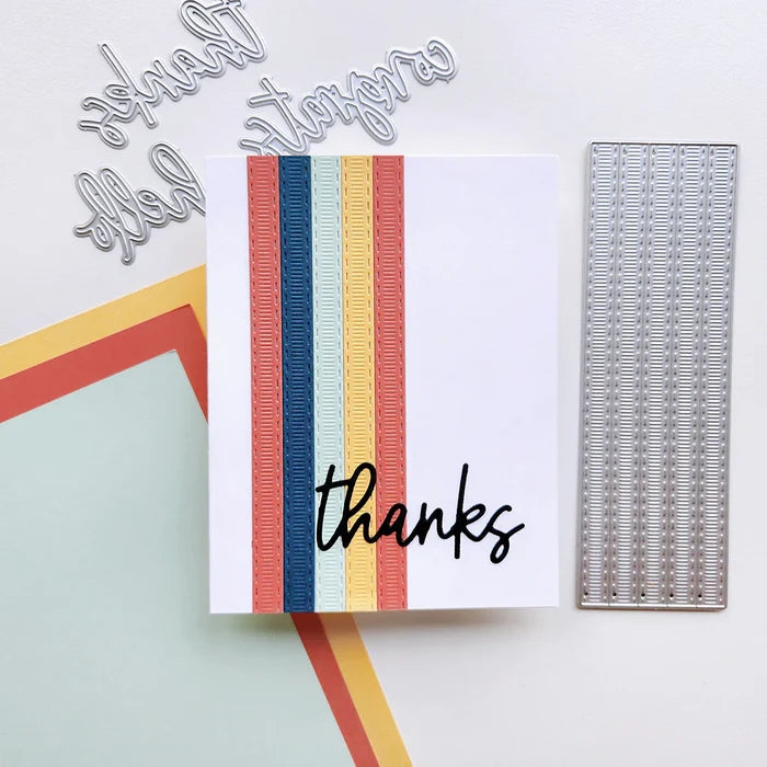 Catherine Pooler - Strip Dies - Grosgrain. Available at Embellish Away located in Bowmanville Ontario Canada. Example by brand ambassador.