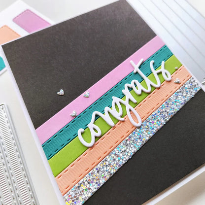 Catherine Pooler - Strip Dies - Grosgrain. Available at Embellish Away located in Bowmanville Ontario Canada. Example by brand ambassador.