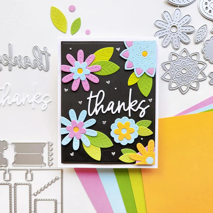 Catherine Pooler - Word Dies - Scripted Sentiments Trio. Die Cuts Hello, Congrats and Thanks. Available at Embellish Away located in Bowmanville Ontario Canada. Example by brand ambassador.