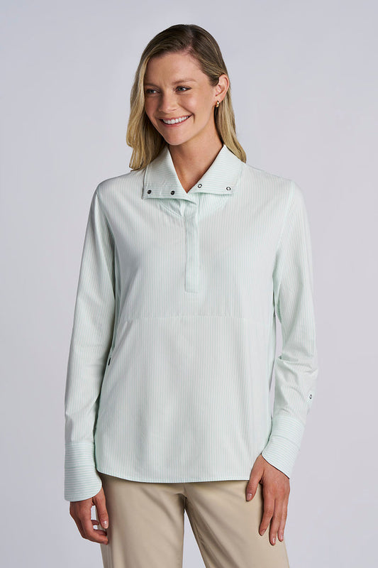 Color_White/Misty Aqua Stripe