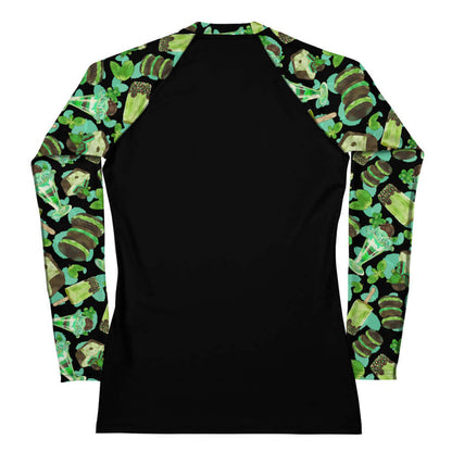 Choco Mint kawaii rash guard in mint with mint-cream sandwich cookies and mint parfaits