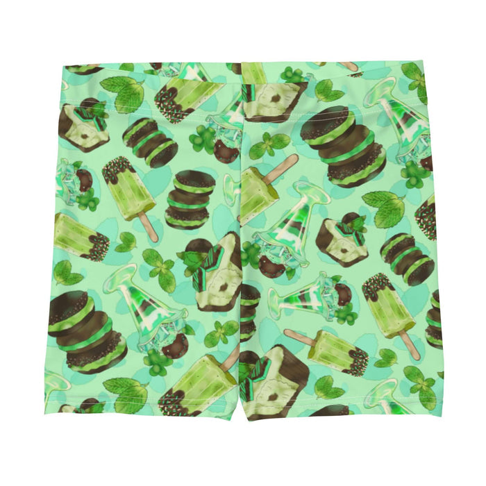 Choco Mint kawaii shorts in mint with mint popsicles and mint-cream cookies