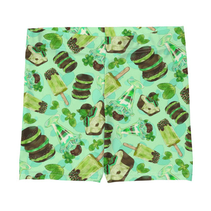 Choco Mint kawaii shorts in mint with mint popsicles and mint-cream cookies