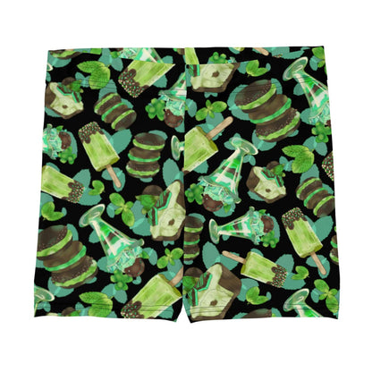 Choco Mint kawaii shorts in mint with chocolate-dipped popsicles and fresh mint leaves