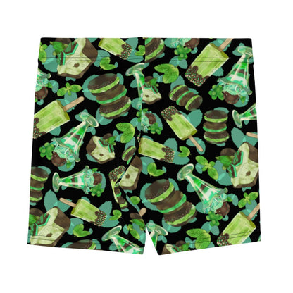 Choco Mint kawaii shorts in mint with mint-cream sandwich cookies and mint parfaits