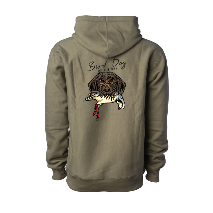 Wirehaired Pointing Griffon with a Chukar / Olive (Premium Heavyweight) / XS