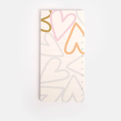 Colourblock Hearts List Pad