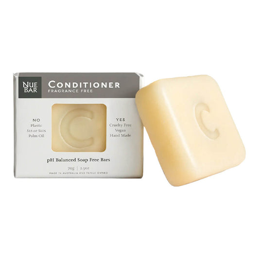 70g NueBar Conditioner Bar - Fragrance Free for sensitive skin, vegan solid conditioner bar.