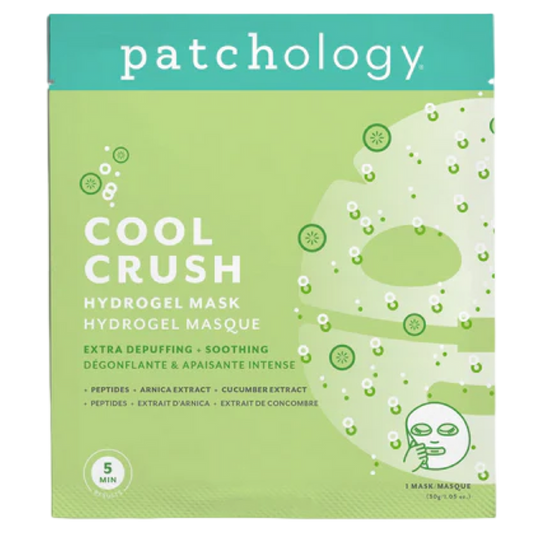 Patchology Cool Crush hydrogel mask packaging on a white background