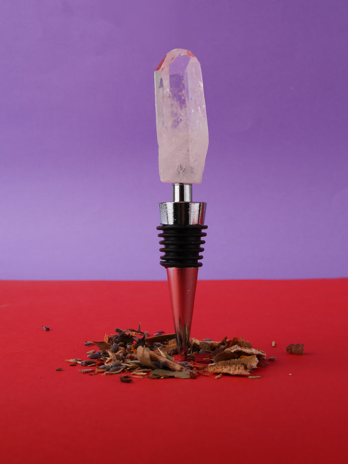 Crystal Wine Bottle Stopper | Clear Quartz-Image 1