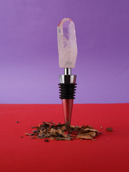 Crystal Wine Bottle Stopper | Clear Quartz-Image 1