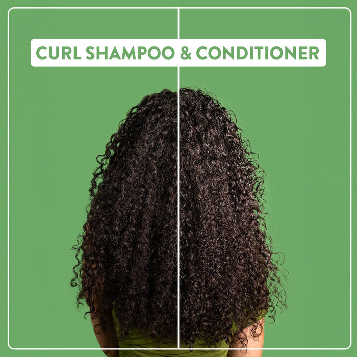 Side by side before and after picture of someone who used the Alcôve Hair Cul Shampoo