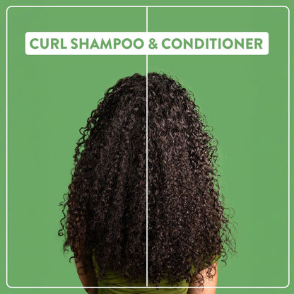Side by side before and after picture of someone who used the Alcôve Hair Cul Shampoo