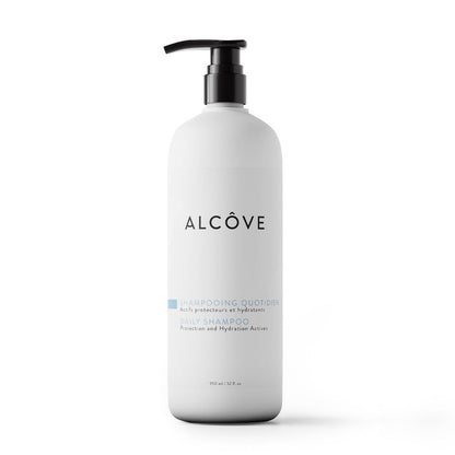 Alcove Hair Daily Shampoo white bottle for all hair needs 950 ml