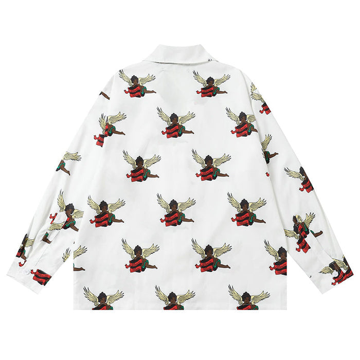 Denim Tears Cartoon Print Long-sleeved Shirt
