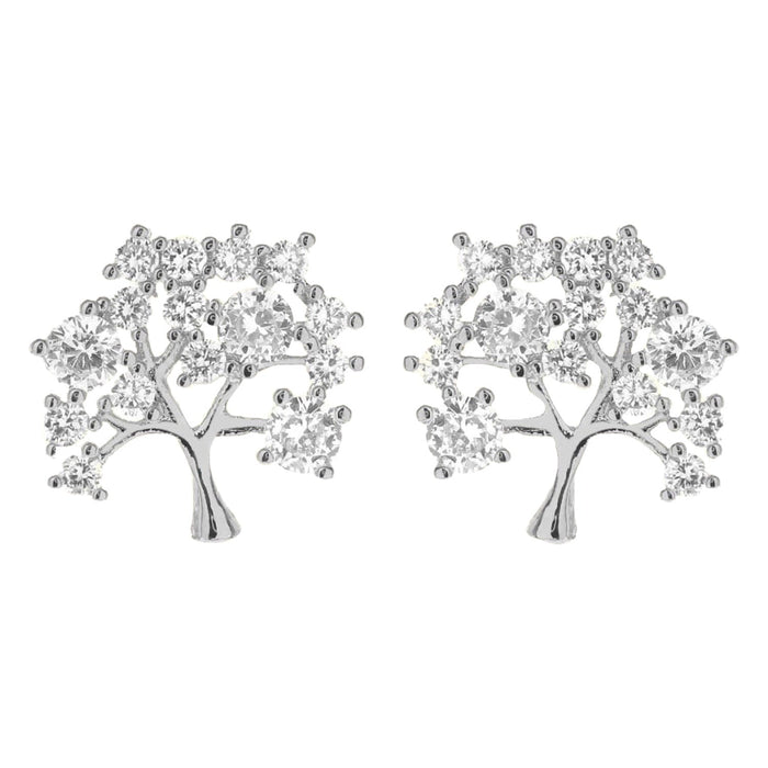Diamond Look Cubic Zirconia Silver Earring - ikatehouse