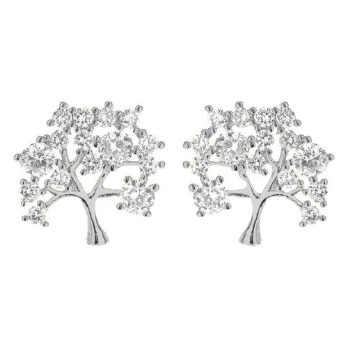 Diamond Look Cubic Zirconia Silver Earring - ikatehouse
