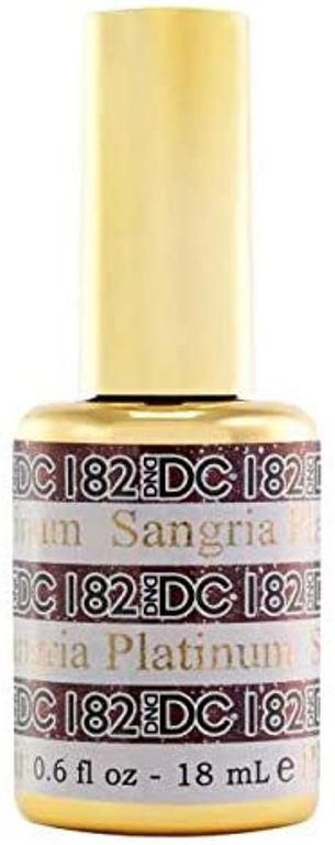 DND DC Platinum - Soak off Gel in Glitter Metallic Effect - 182 Sangria