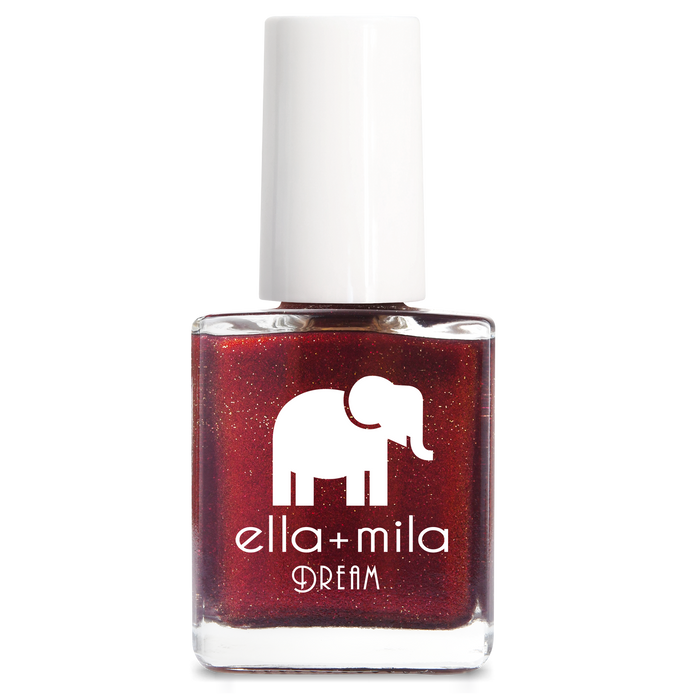 Dorothy's Stilettos deep red shimmer nail polish bottle – ella+mila Dream