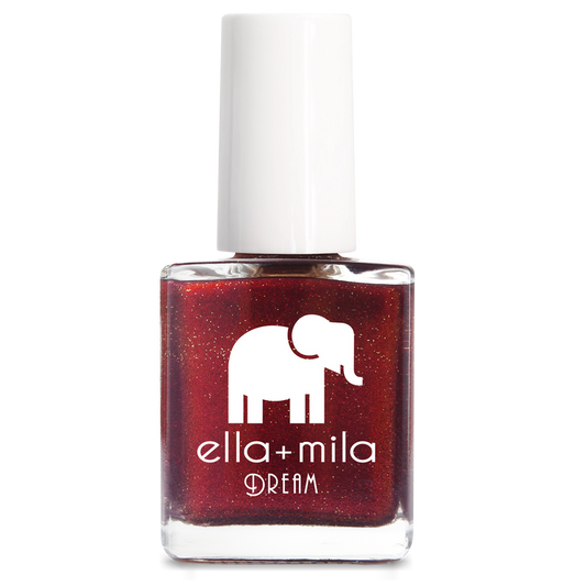 Dorothy's Stilettos deep red shimmer nail polish bottle – ella+mila Dream