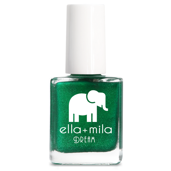 Emerald Memories dark shimmer green nail polish bottle – ella+mila Dream