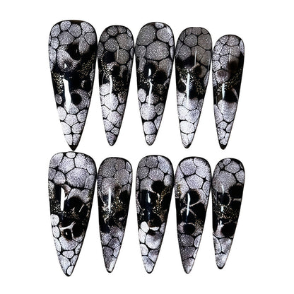 ETERNITY'C Handmade Custom Shining Lizard Pressed On Wearable Nails T4990