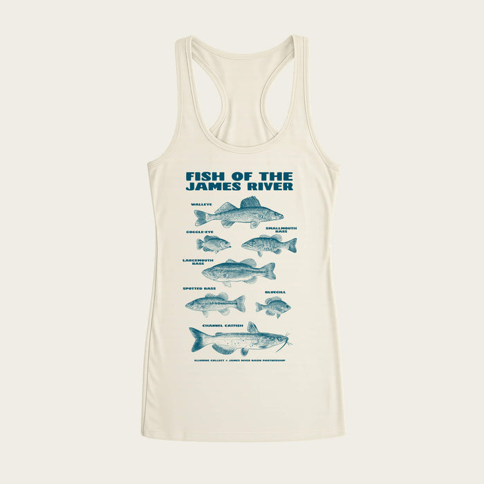 Fish Of The James Ladies Racerback Tank - Natural
