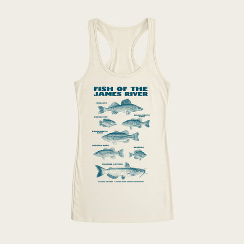 Fish Of The James Ladies Racerback Tank - Natural