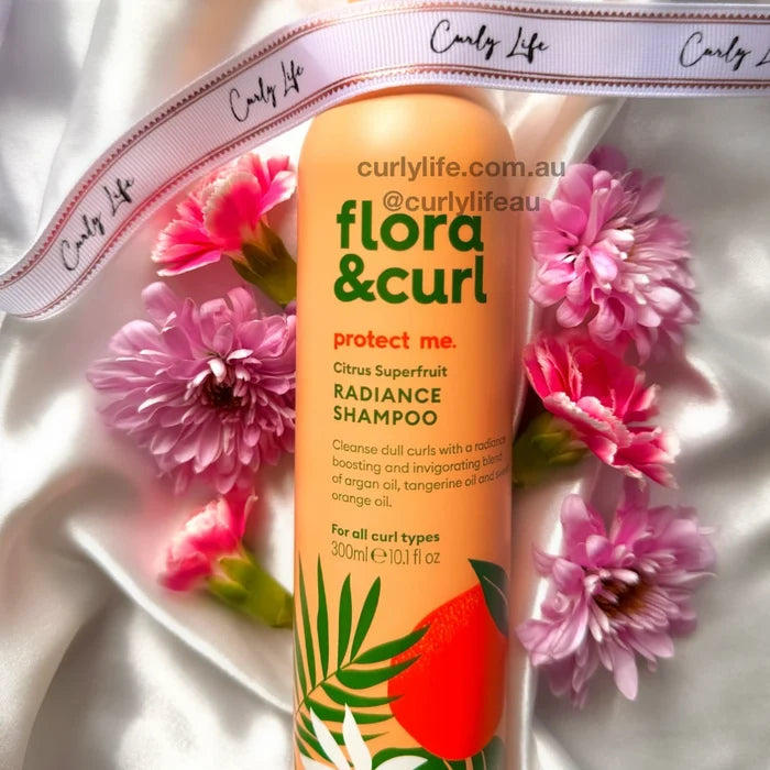 Flora & Curl Citrus Superfruit Shampoo, curl friendly cleanser for wavy, curly and coily hair