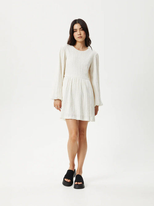 Focus - Organic Hemp Seersucker Mini Dress | White-Image 1