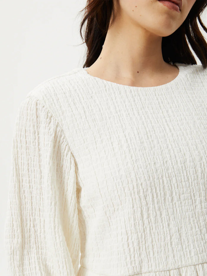Focus - Organic Hemp Seersucker Mini Dress | White-Image 5