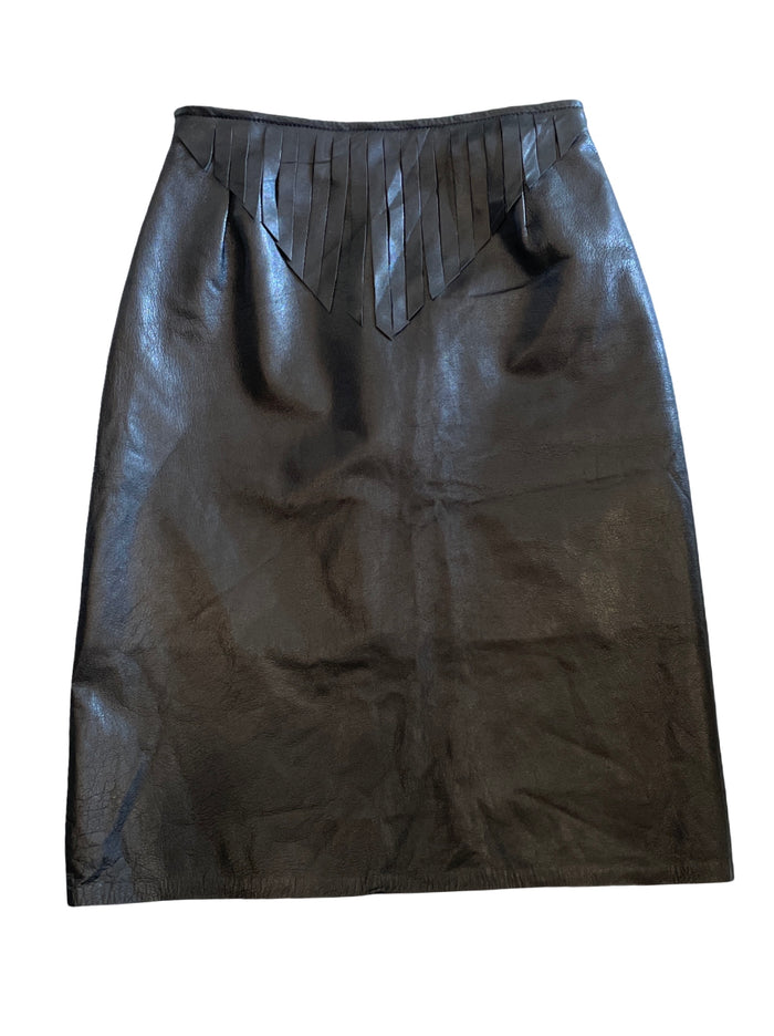 Fringe leather skirt ♻️