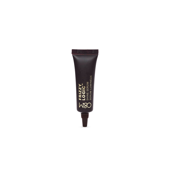 Black serum tube labeled 'Frizzy Logic' on a white background