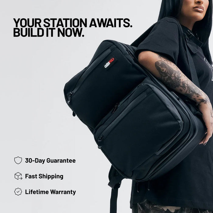Full Size Mobile Workstation Backpack with Extending Tray System – OG Black