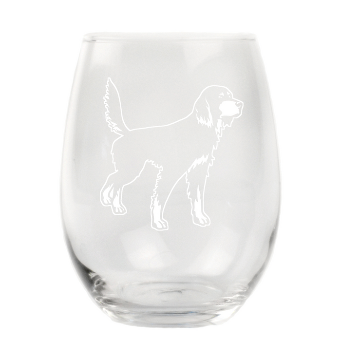 Gordon Setter Stemless Wine Glass