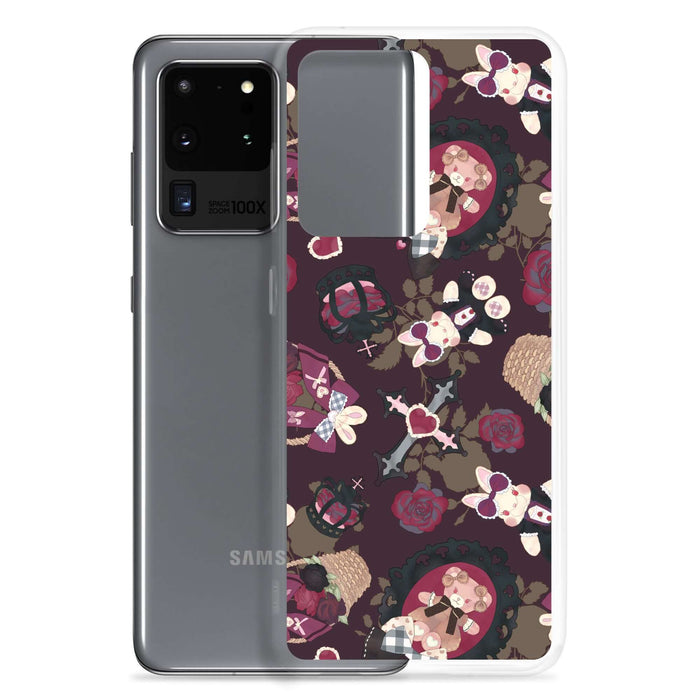 Stylish Gothic Teddy Samsung® Clear Case featuring adorable designs, perfect for protecting your phone in style.