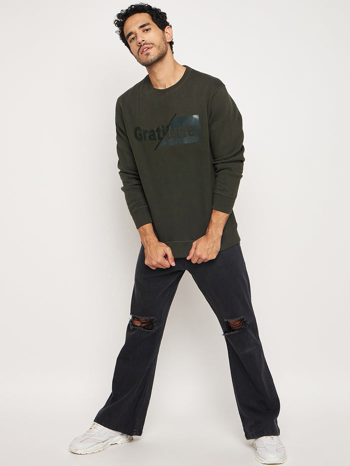 Gratitude Olive Sweat Shirt