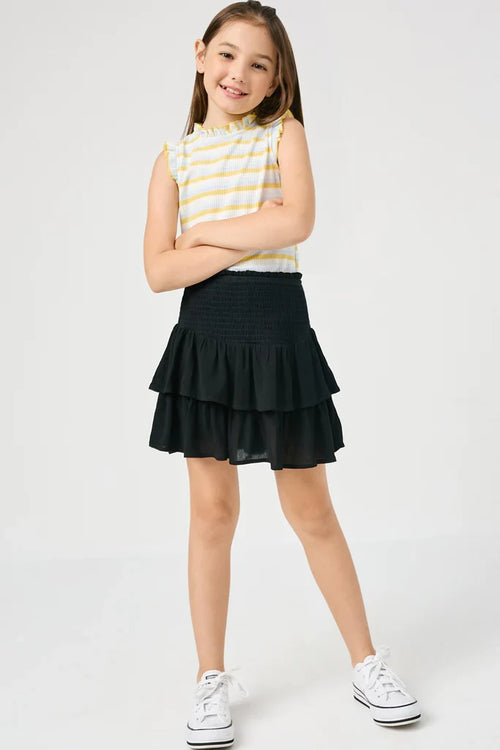 Hayden Black Smocked Top Skort