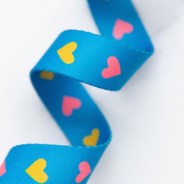 Hearts in Blue Webbing 1"