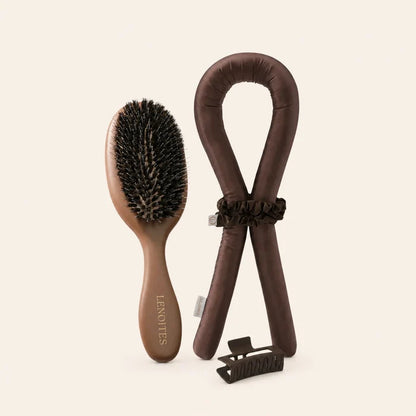 Heatless Curls + Wild Boar Hair Brush Set