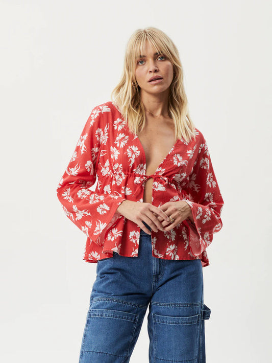 Hibiscus - Organic Tencel Tie Blouse | Hibiscus-Image 1