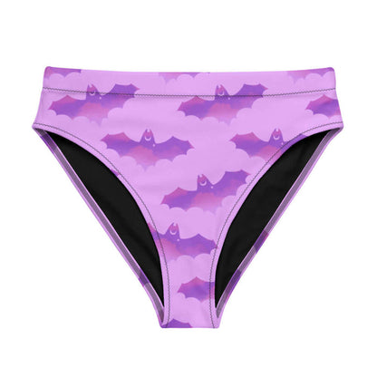 Aensland gothic bikini bottom in pink with watercolor bats and crescent moons