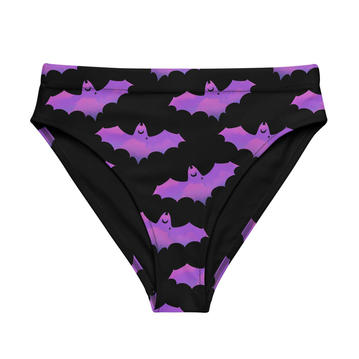 Aensland alternative bikini bottom in pink with painterly bats and tiny crescent moons