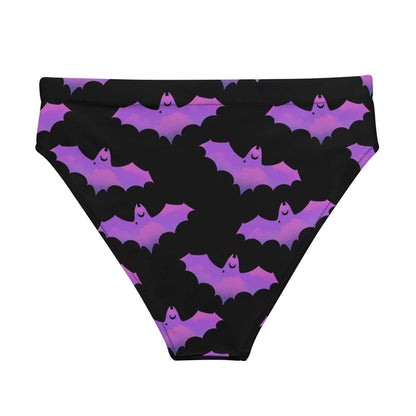 Aensland gothic bikini bottom in pink with dusky bats and soft clouds